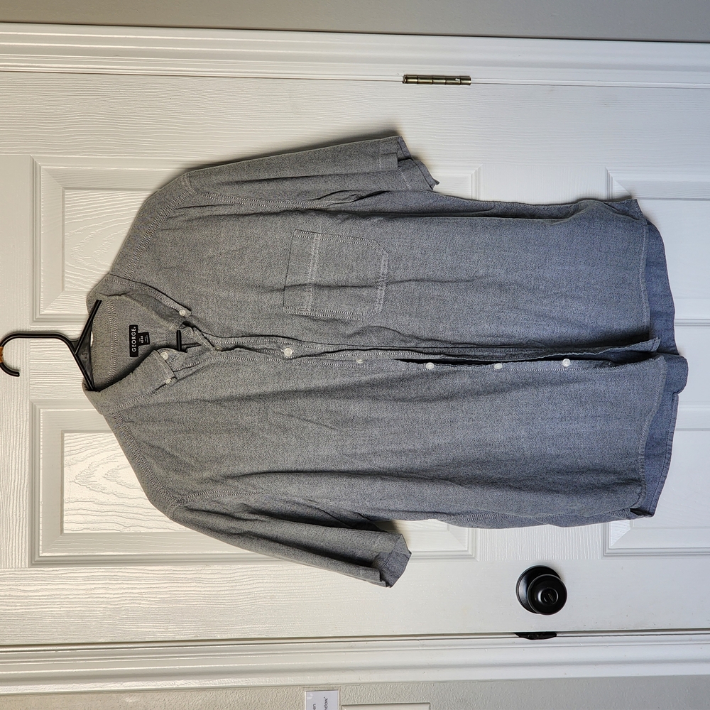 George Men's Casual Gray Button Down Shirt